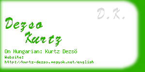 dezso kurtz business card